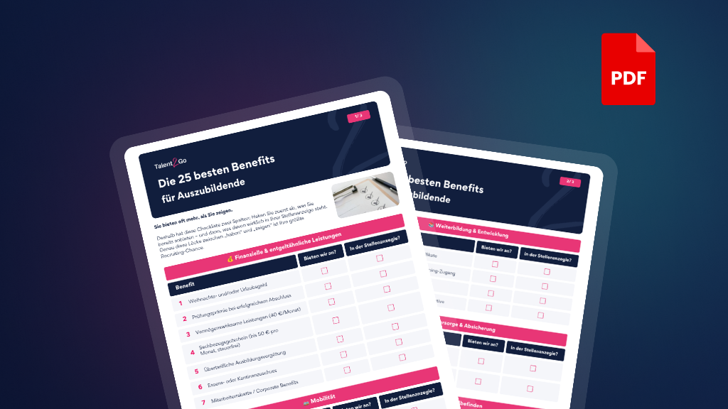 Downloads: Checkliste 25 Azubi-Benefits in der Ausbildung