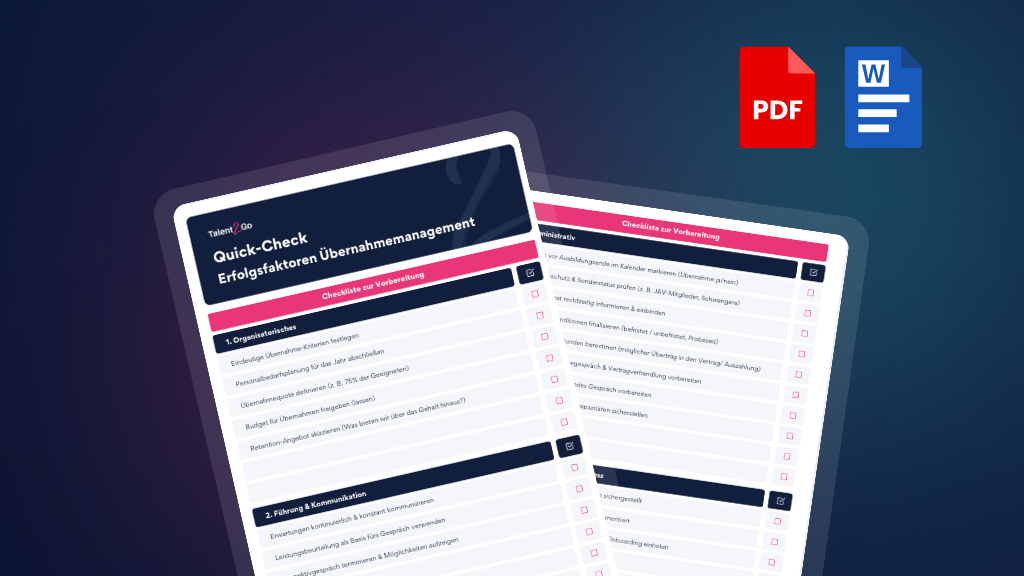 Checkliste: Quick-Check Übernahmemanagement