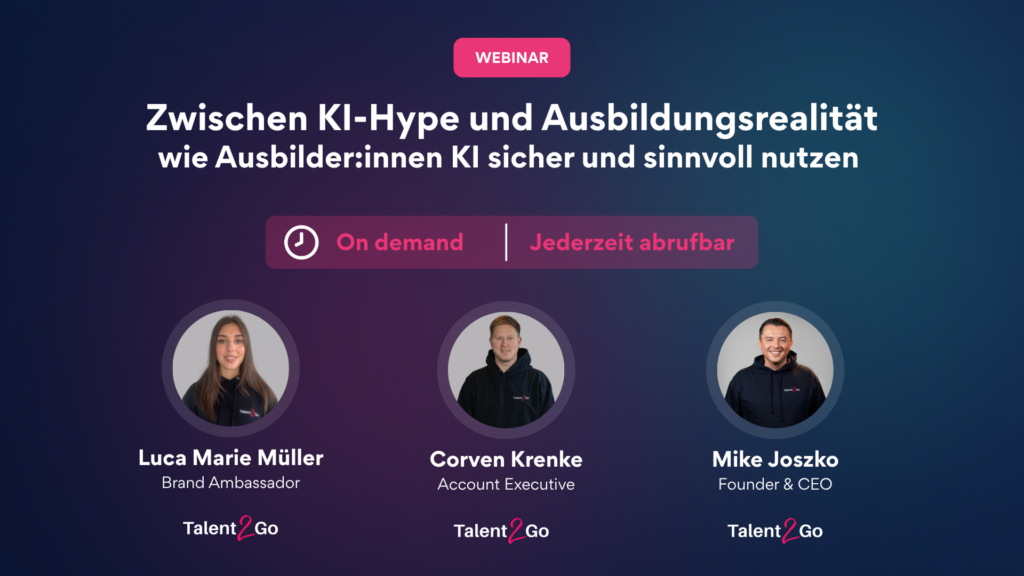 Webinar: Zwischen KI-Hype & Ausbildungsrealität: Wie Ausbilder:innen KI sicher und sinnvoll nutzen