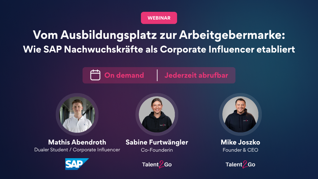 Webinar: Wie SAP Nachwuchskräfte als Corporate Influencer etabliert