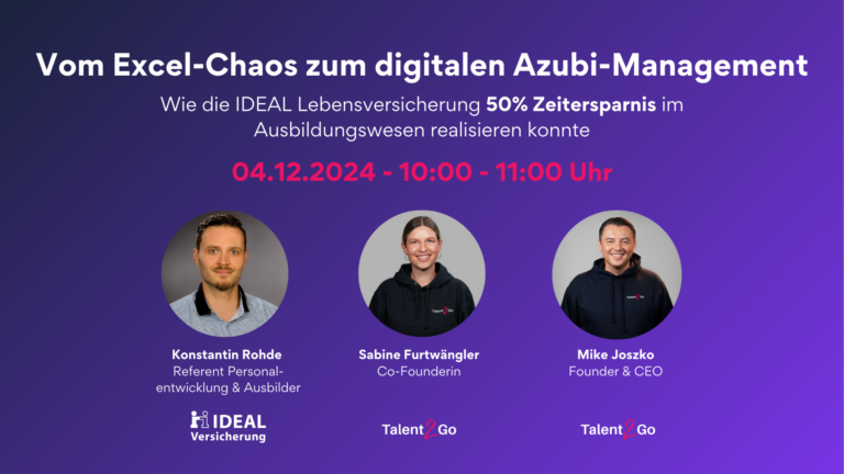 Webinar Talent2Go -Vom Excel-Chaos zum digitalen Azubi-Management