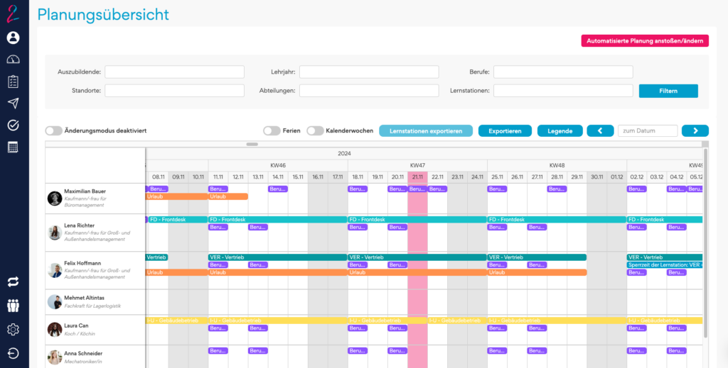 Digitale Ausbildungsplanung mit Talent2Go