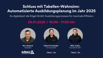 WEBINAR: Schluss mit Tabellen-Wahnsinn: Automatisierte Ausbildungsplanung im Jahr 2025